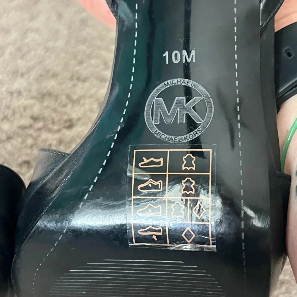 MICHAELβ KORS Belle Open Toe Leather Heels - Picture 4 of 11